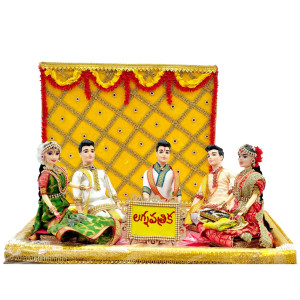 Lagna Patrika Telugu Wedding Scene Doll Set – Traditional Engagement Display